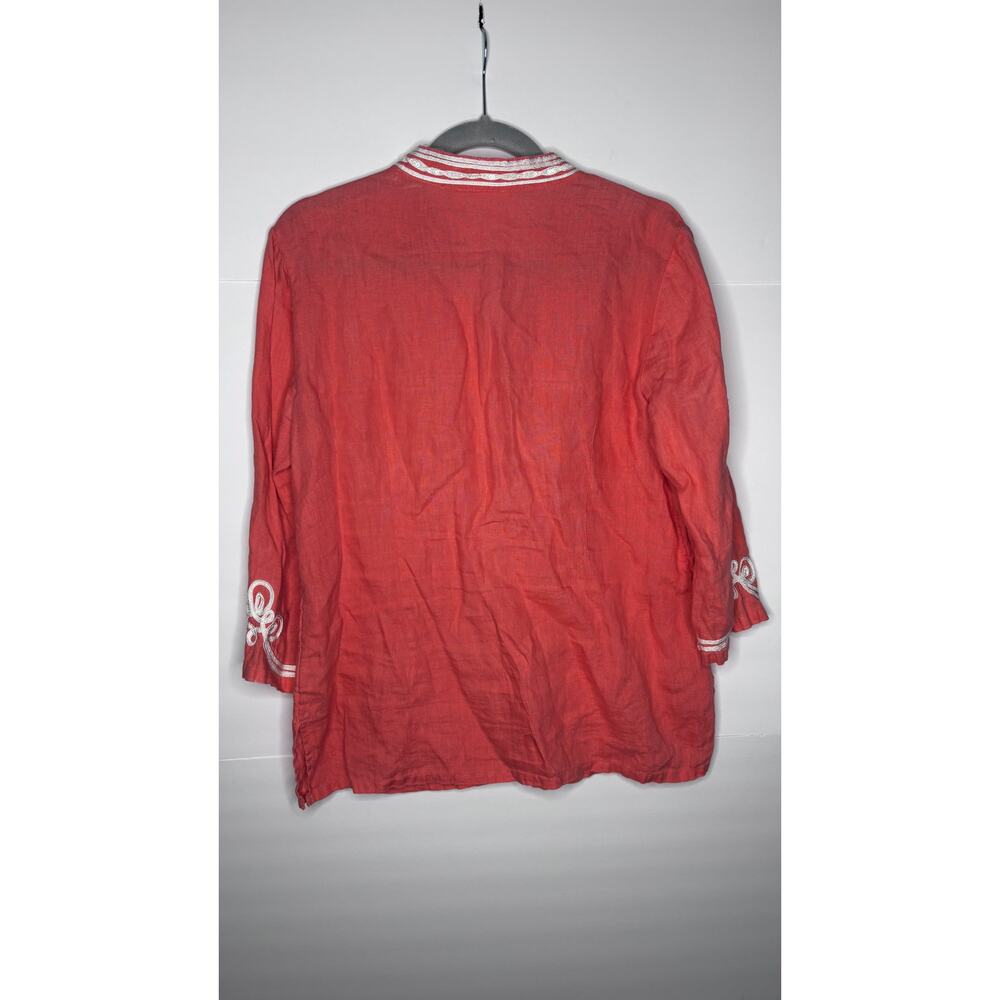 LINEN CHARTER CLUB LUXURY CORAL‎ TOP SIZE PETITE MED - Picture 3 of 3